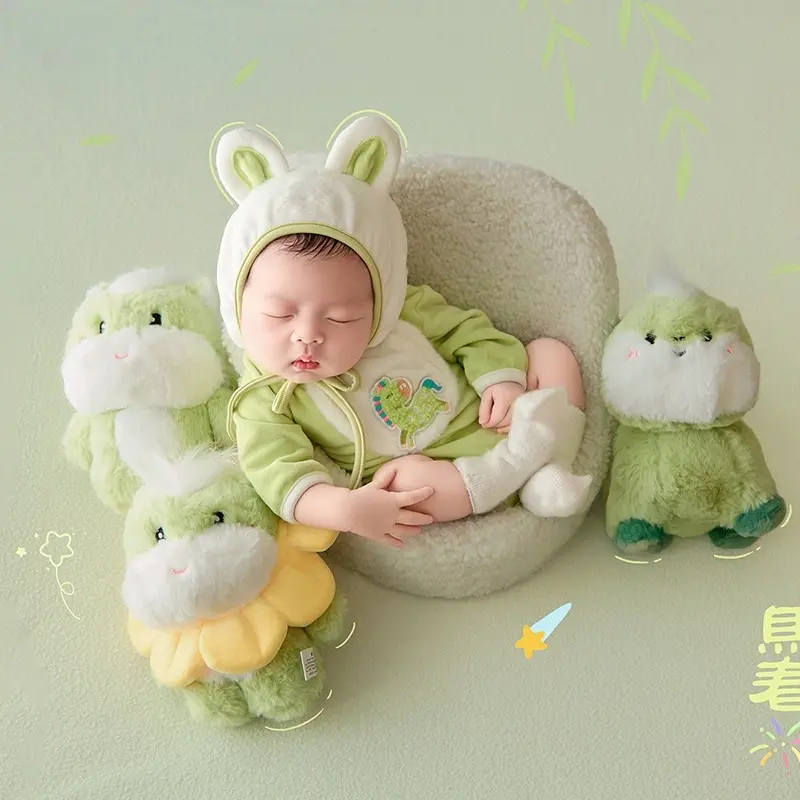 Green Furry Horse Theme Set - Newborn Photography Props - Image 3
